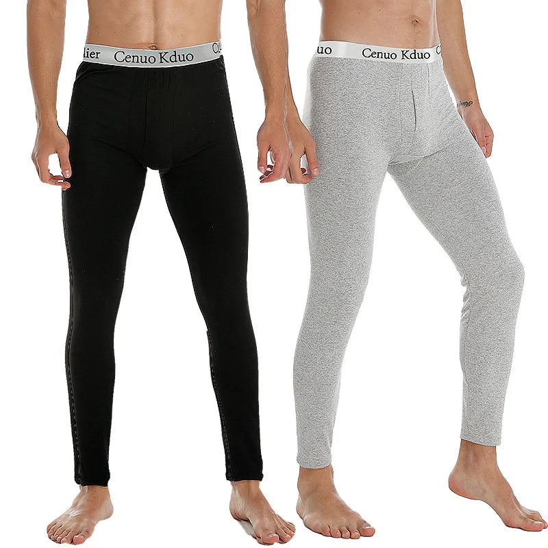 Thermal Underwear Men Thin Fleece Leggings Elastic Underpants
