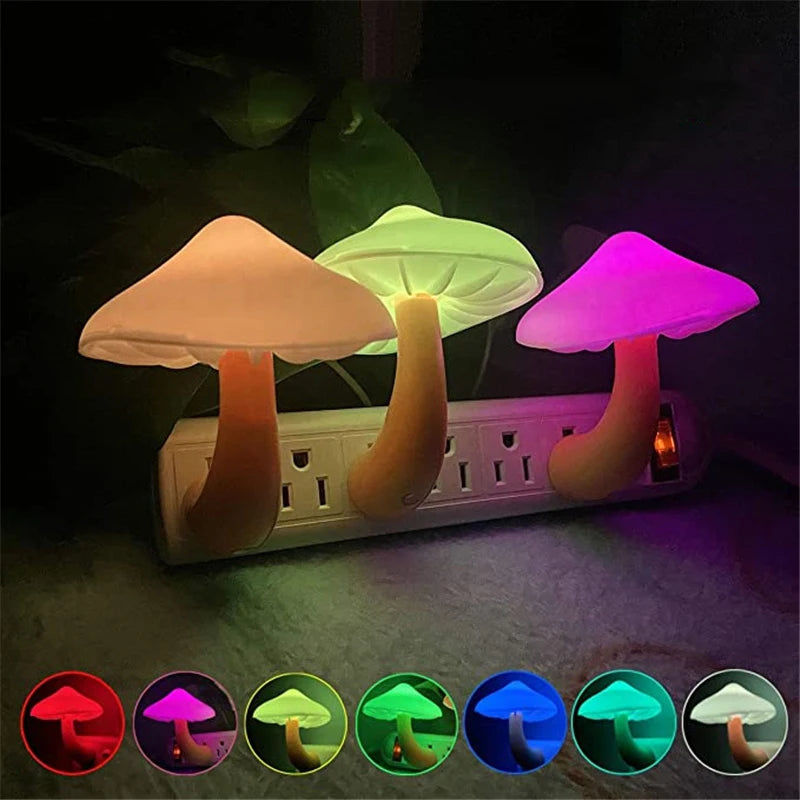 LED Night Lights Mushroom Shape Automatic Sensor Toilet