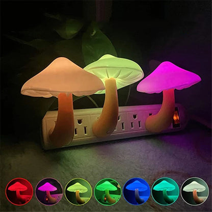 LED Night Lights Mushroom Shape Automatic Sensor Toilet
