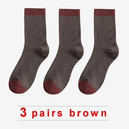 High-quality Harajuku Socks Men's mid-calf socks double-needle