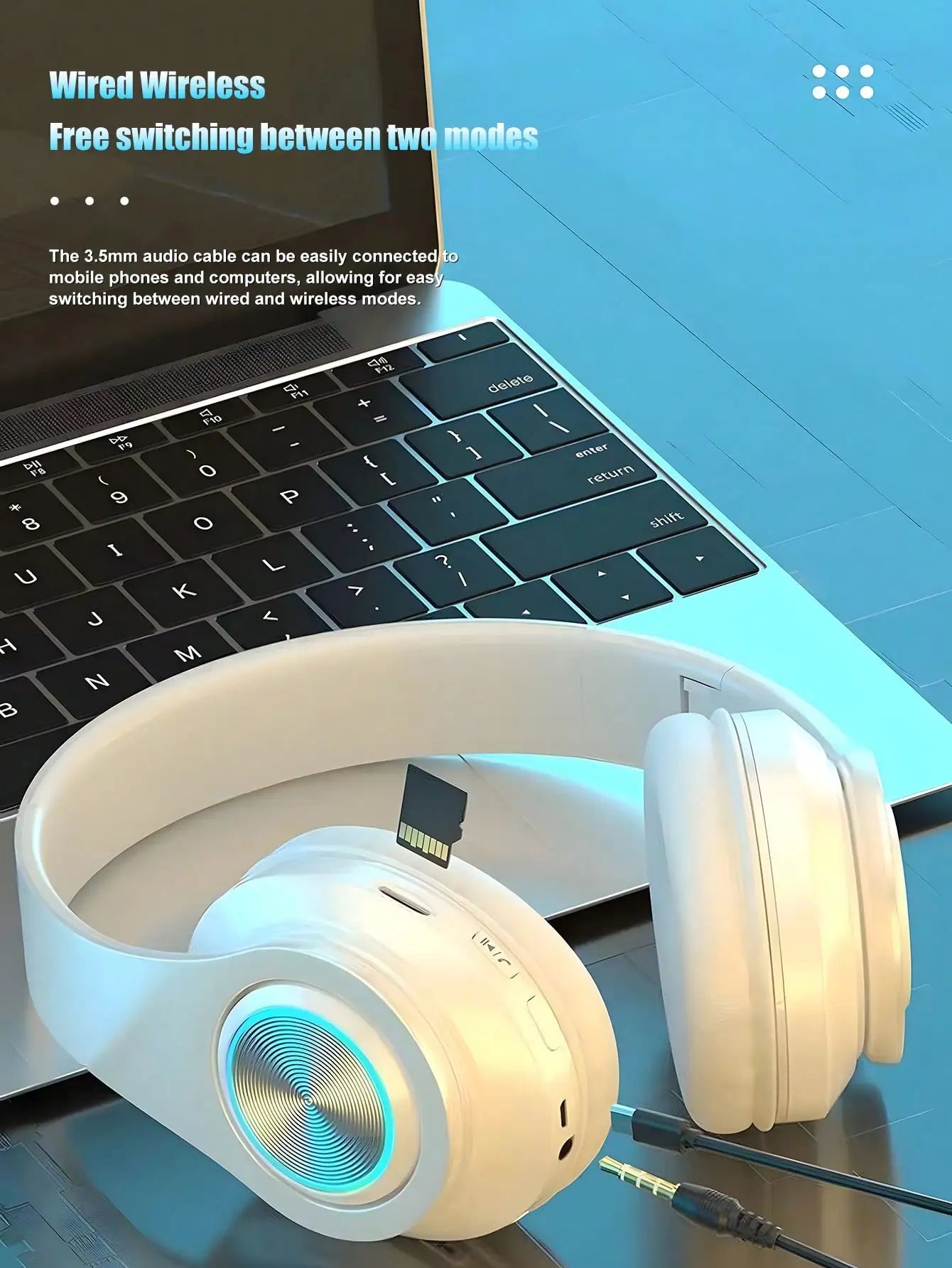 Wireless Gaming Headset Lightweight Foldable Headphones