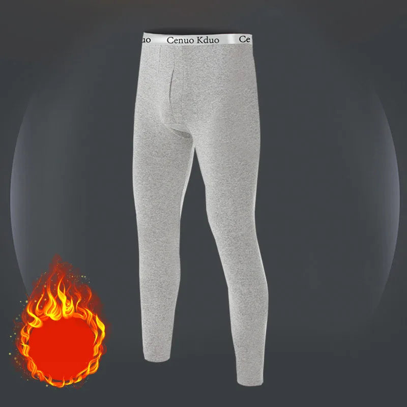 Thermal Underwear Men Thin Fleece Leggings Elastic Underpants