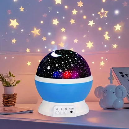 USB powered starry night light projector with moon and stars
