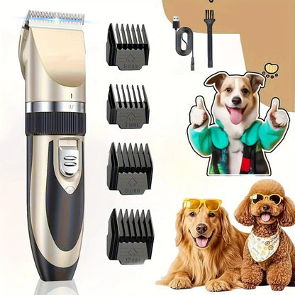 Professional Wireless Electric Pet Grooming Kit: Low-Noise Hair