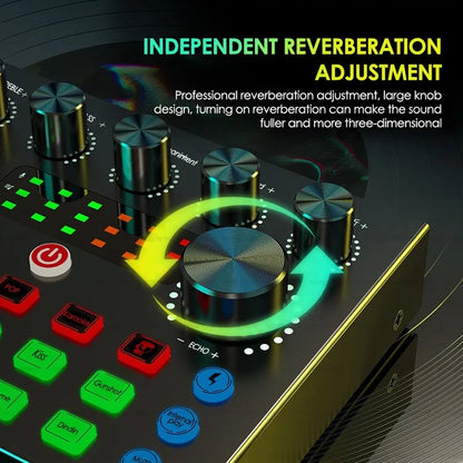 V8S Live Sound Card Podcast Equipment Bundle,with Microphone