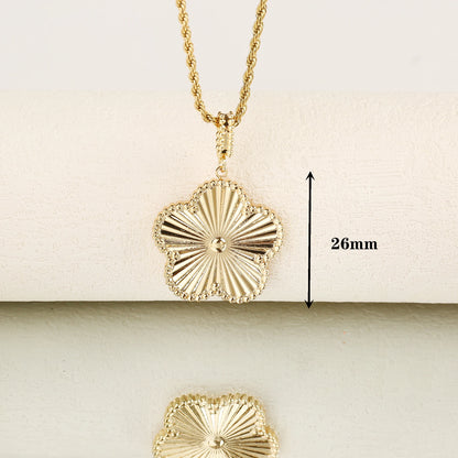 Classic Stainless Steel Metal Laser Sweater Chain Pendant Necklace