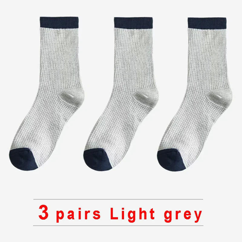 High-quality Harajuku Socks Men's mid-calf socks double-needle