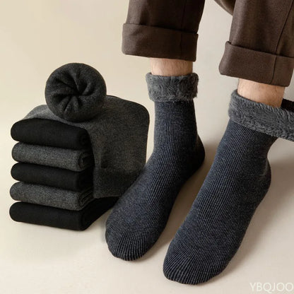 2 Pairs Men Winter Socks Soft Outdoor Anti-Cold Cashmere Socks