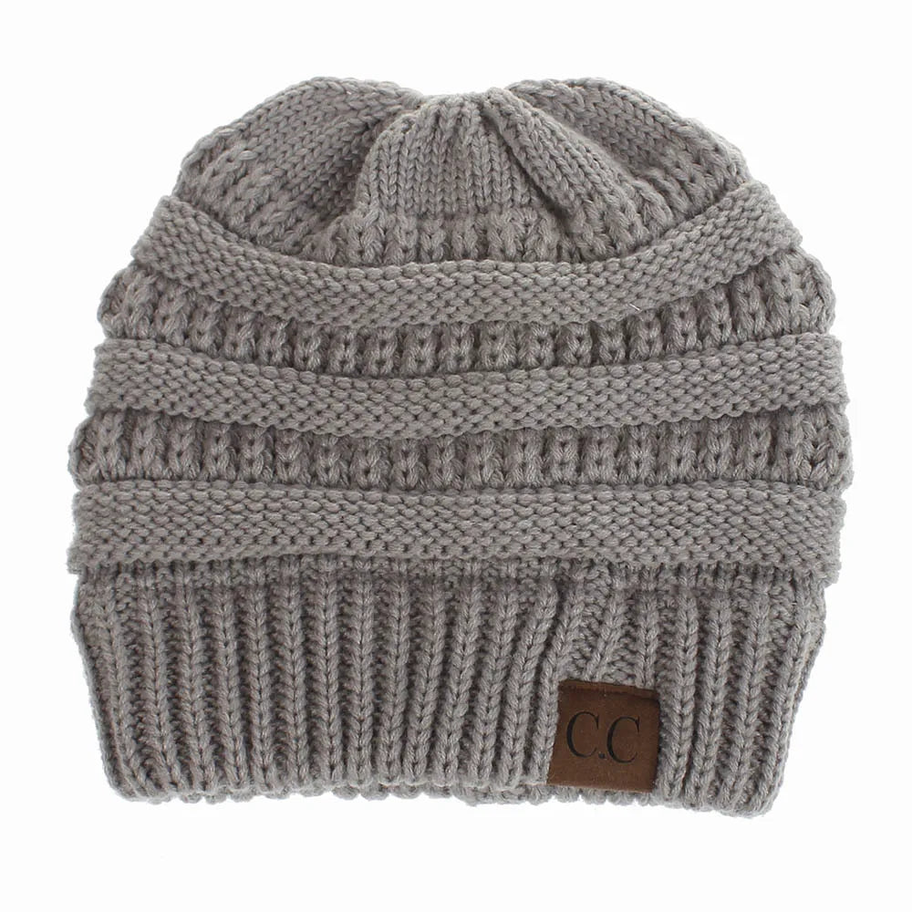 New Outdoor Warm Winter Woolen HatsAcrylic Open Horsetail