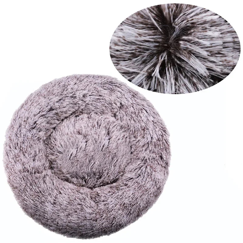 Round Pet Bed for Large Dog Bed Super Soft Cat Bed Long Plush