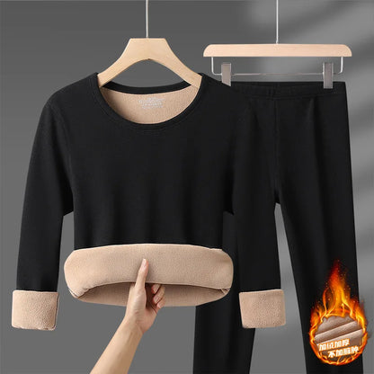 Winter Thermal Underwear Sets Men Women Velvet Tops