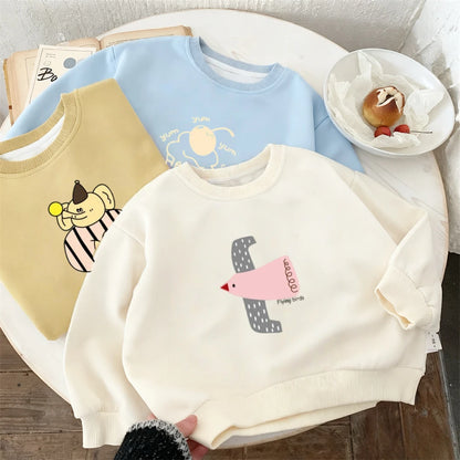 Fashion Solid Color Kids Clothes Boys Sweatshirt Cotton Long