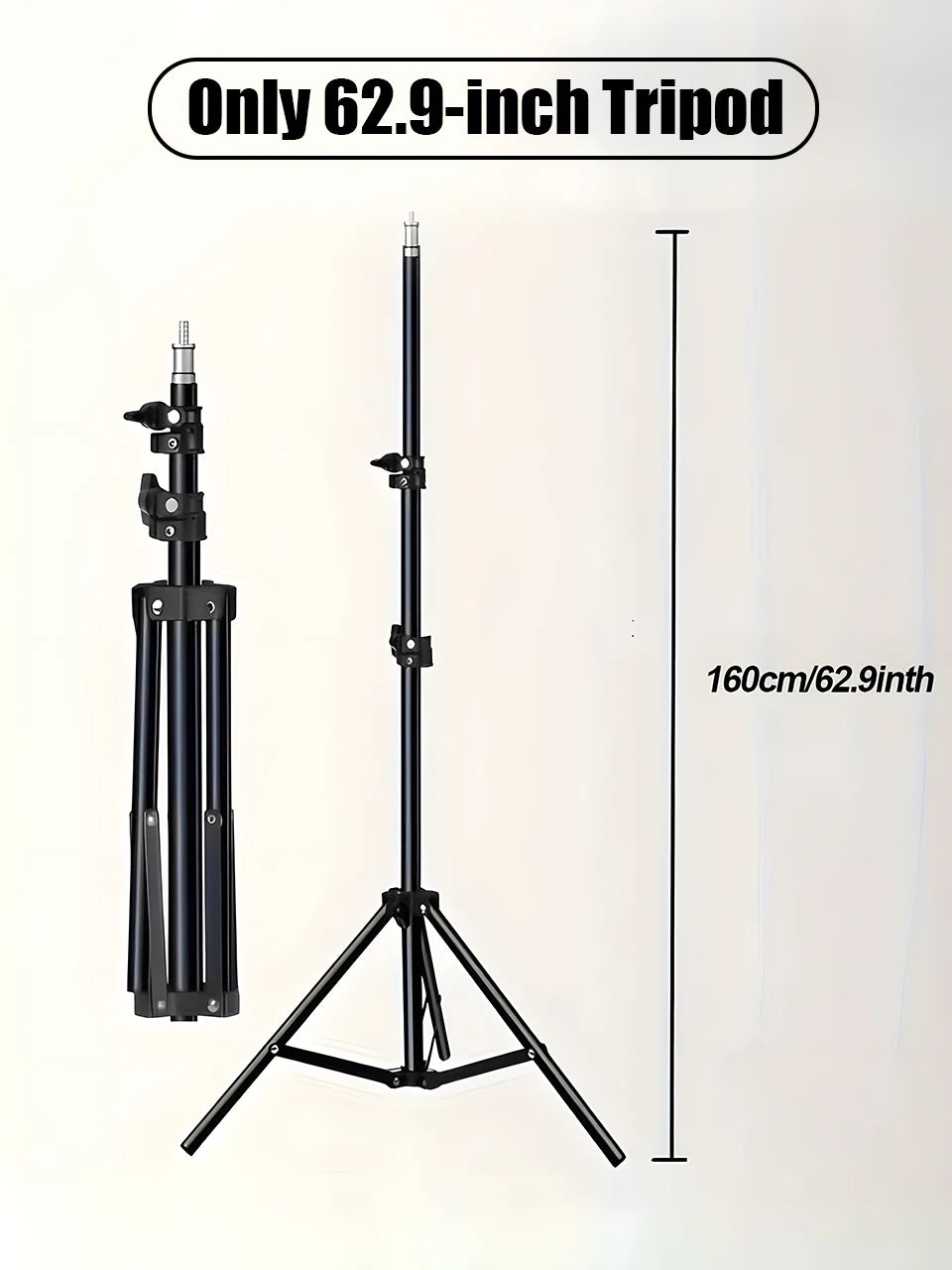 LED Ring Light with Adjustable Color Temperatures 62.9-Inch Tripod