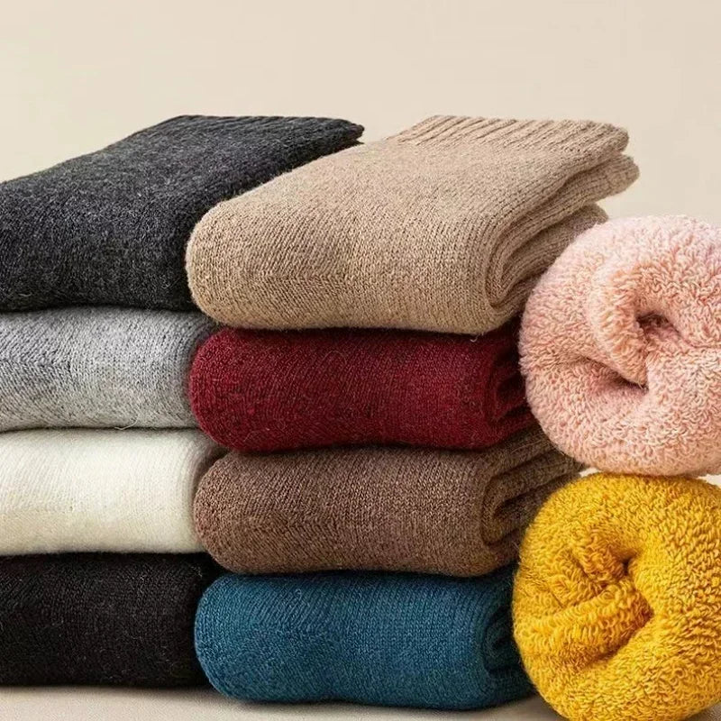 Winter 30% Wool Cashmere Warm Furry Kids Sock Chic Solid Color 🧦