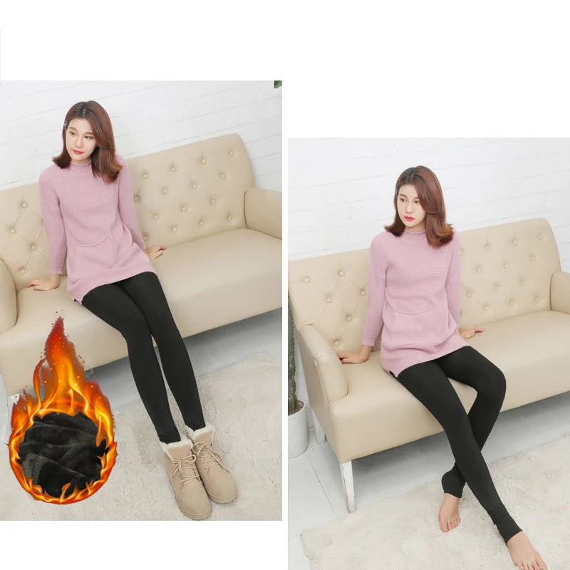Women Thermal Leggings Winter Warm Skinny Comfortable