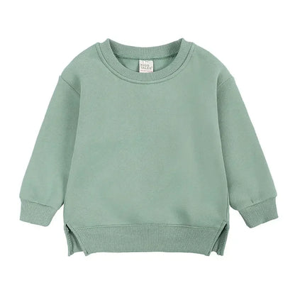 Fashion Solid Color Kids Clothes Boys Sweatshirt Cotton Long