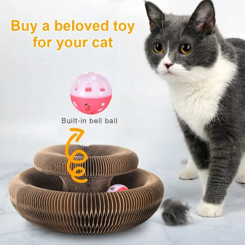 Kitten Curl Toy Foldable Magic Organ Cat Scratching Board