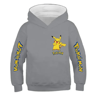 New Autumn 4-14 Years Kids Cotton Pokemon Hoodies Pikachu