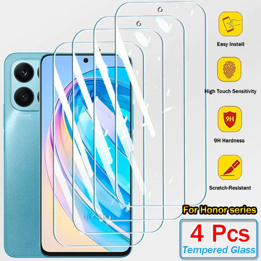 2/4Pcs Tempered Glass For Huawei Honor 90 70 Lite X8b