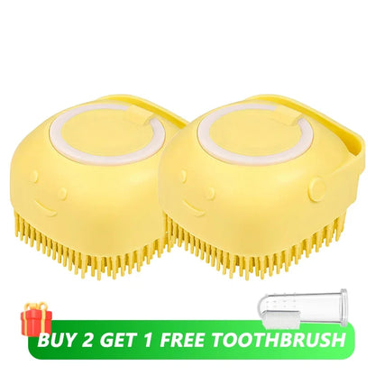 Dog Bathing Brush Pet Massage Brush Shampoo Dispenser