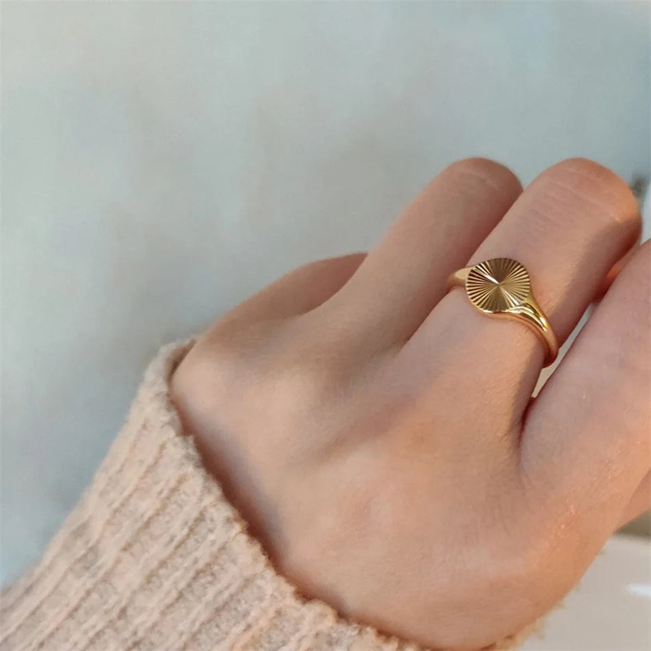 High Quality Wave Rings for Women Minimalist Dainty Rays