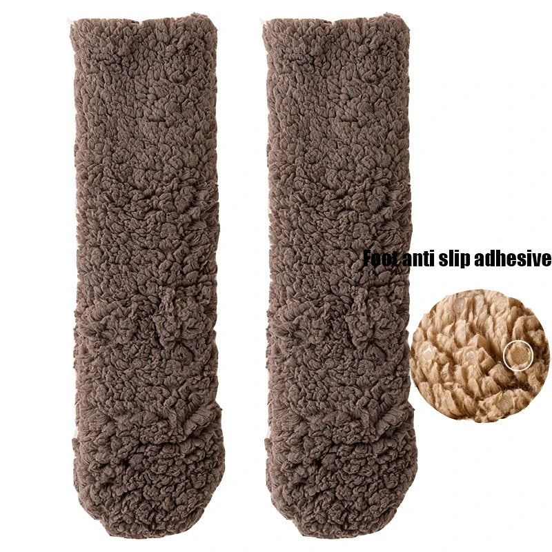Men's Thickened Plush Floor Socks Solid Color Warm Comfortable