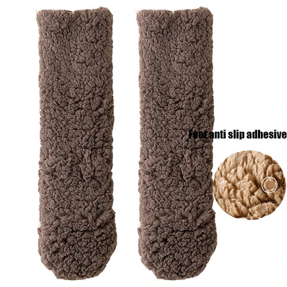 Men's Thickened Plush Floor Socks Solid Color Warm Comfortable