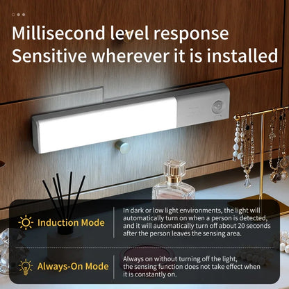 Automatic Human Body Sensor LED Bar Lights Rechargeable Cabinet