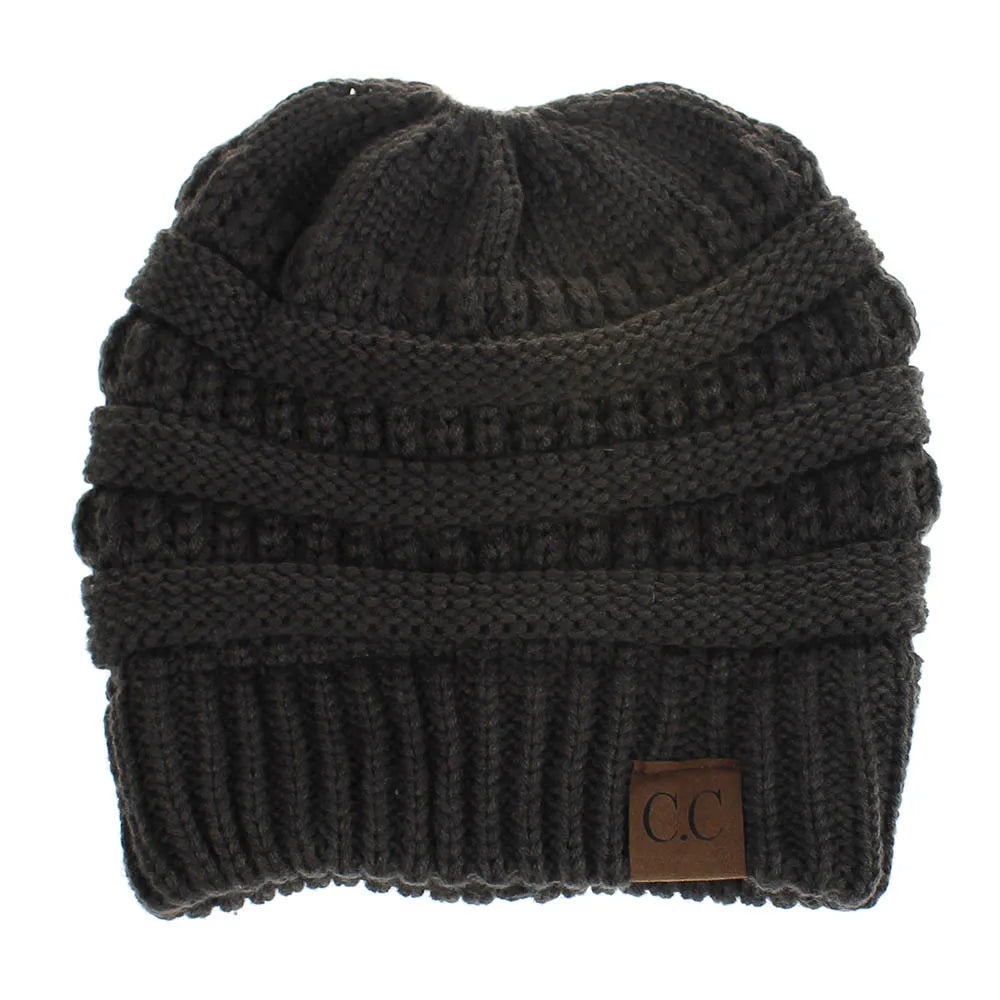 New Outdoor Warm Winter Woolen HatsAcrylic Open Horsetail