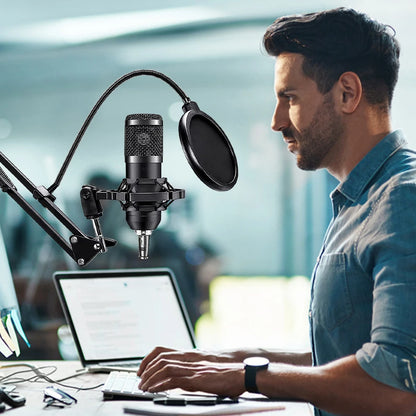 Podcast Sound Card Set Professional Audio Condenser Mic Studio