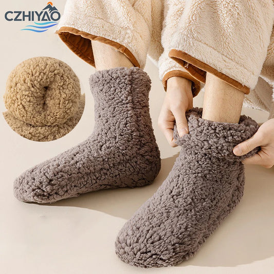 CZHIYAO Winter Velvet Socks with Super Thick Insulation, Anti-Slip