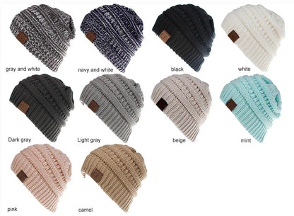 New Outdoor Warm Winter Woolen HatsAcrylic Open Horsetail