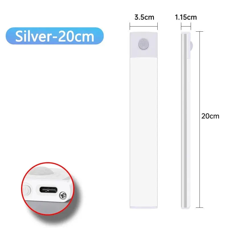 LED Cabinet Light USB Type-C Rechargeable Motion Sensor