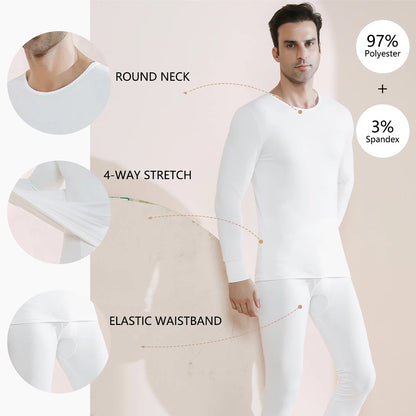 Long Johns Thermal Underwear Set for Men Fleece Lined Base