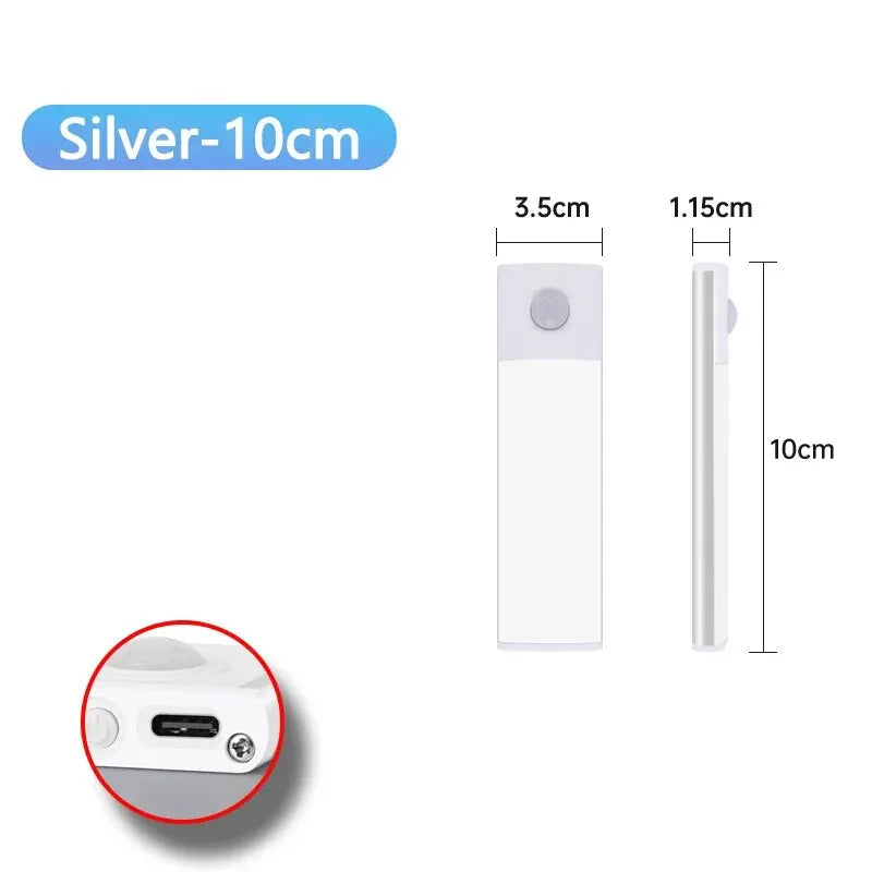 LED Cabinet Light USB Type-C Rechargeable Motion Sensor