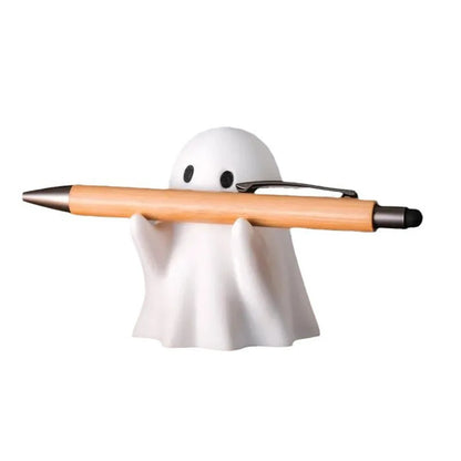 Ghost Pen Holder - Cute Resin Desktop Organizer for Office & Home, Halloween Decor Creative Gift, Funny Stationery Stand (1PC)