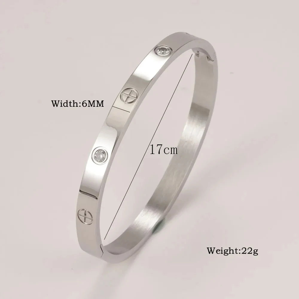 Stainless Steel Cuff Bracelets Bangles For Women Fashion