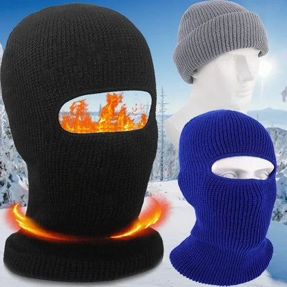 Winter Knitted Full Beanies Balaclava Hat Outdoors Men Women
