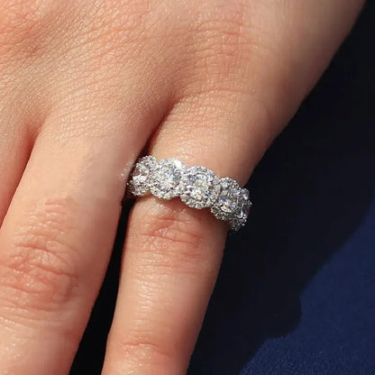 Huitan Sparkling Cubic Zirconia Promise Rings for Women Wedding