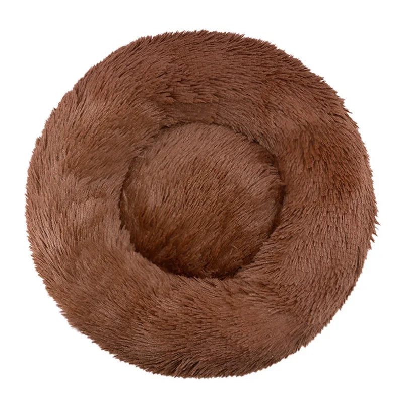 Round Pet Bed for Large Dog Bed Super Soft Cat Bed Long Plush