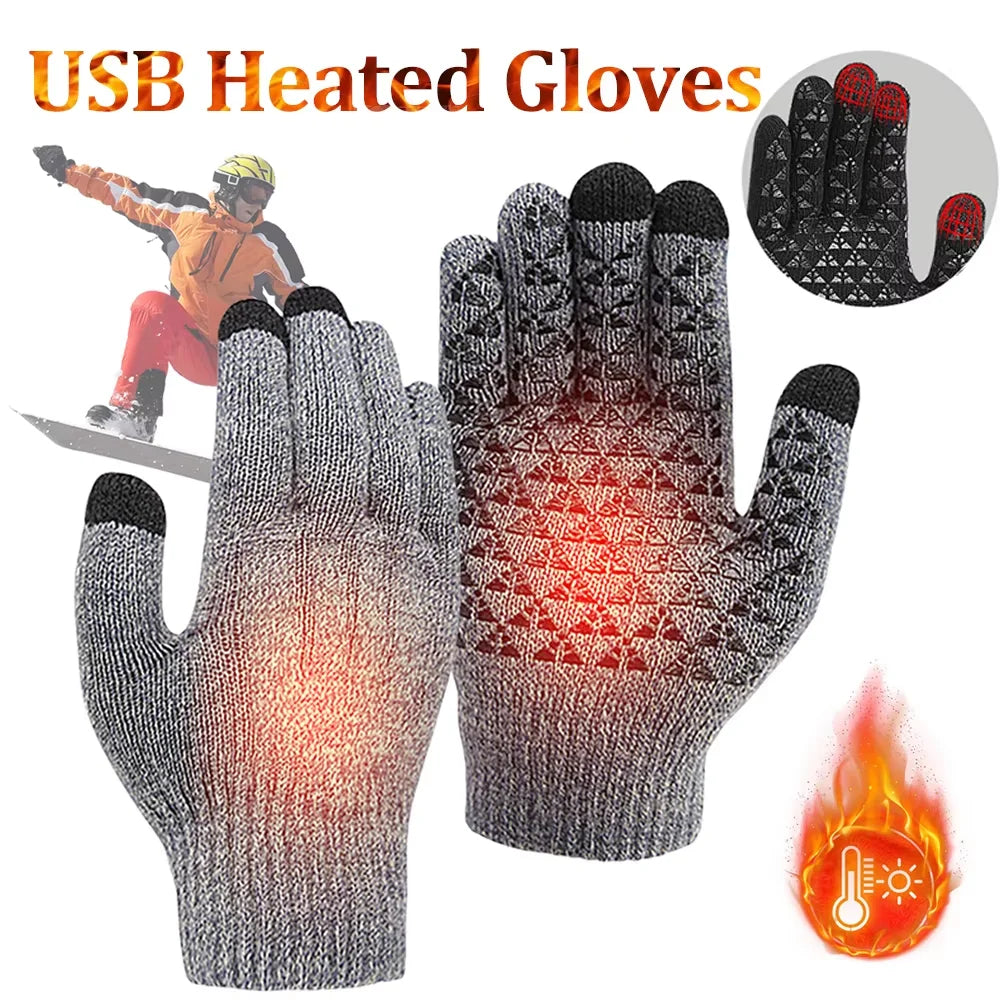 Electric Heated Gloves Winter Moto USB Heating Gloves Hand