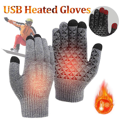 Electric Heated Gloves Winter Moto USB Heating Gloves Hand