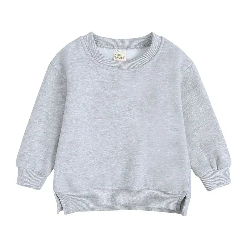 Fashion Solid Color Kids Clothes Boys Sweatshirt Cotton Long