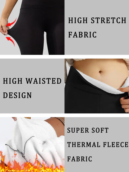 Winter thermal leggings with high waist and tummy control Women