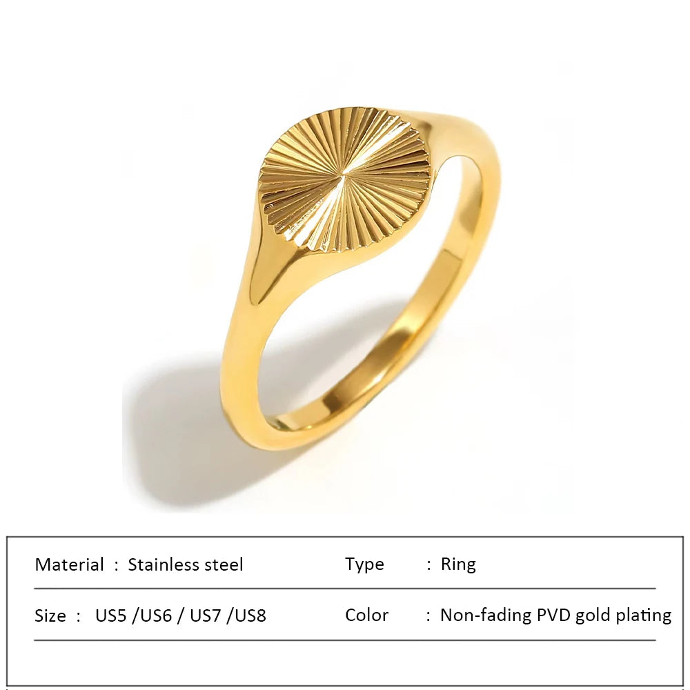 High Quality Wave Rings for Women Minimalist Dainty Rays