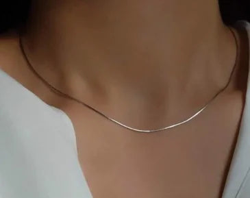 Exquisite Gold Plated Stainless Steel Thin Chain Necklace Freshwater
