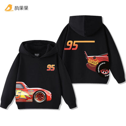 Cars Lightning McQueen Fun Printed Kids Boys Girls Hooded
