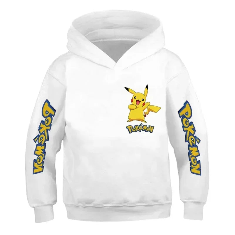 New Autumn 4-14 Years Kids Cotton Pokemon Hoodies Pikachu