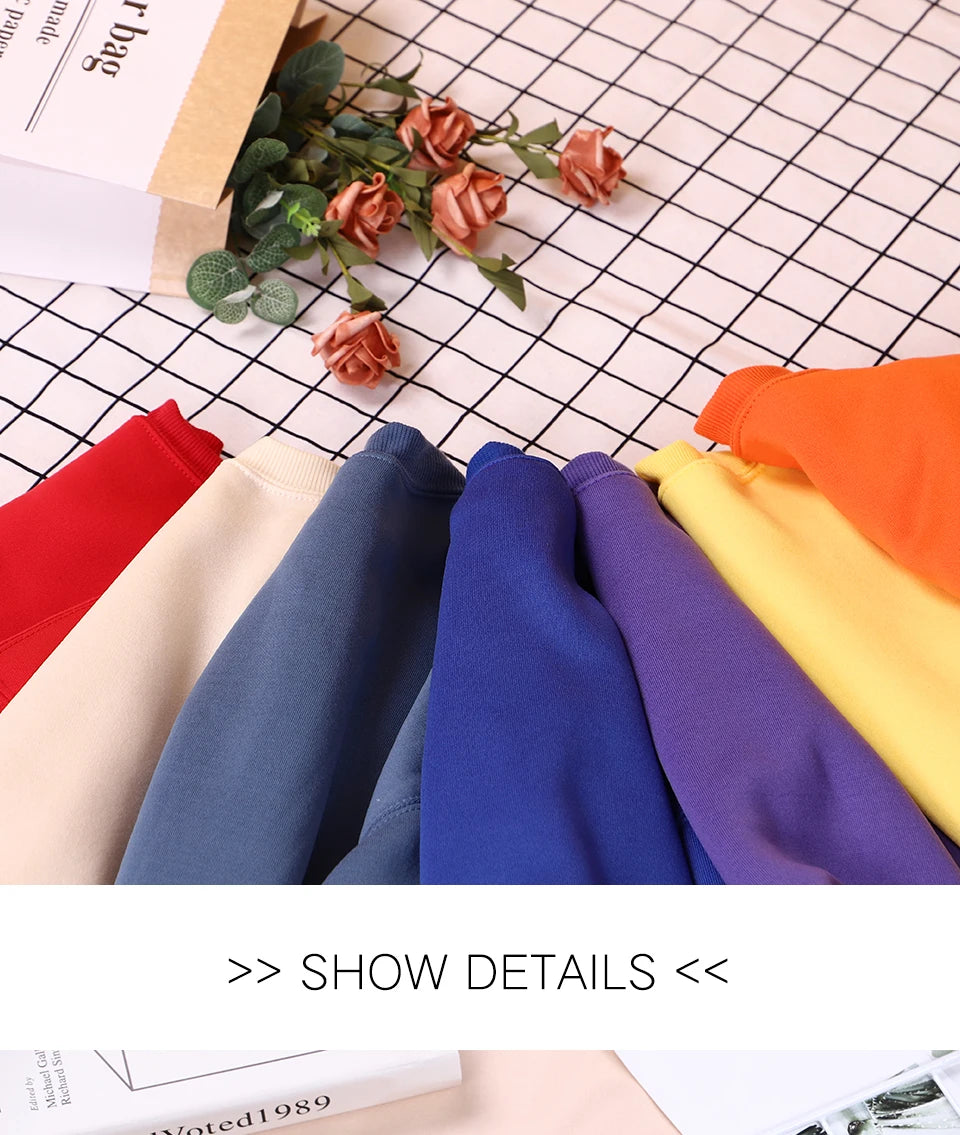 Candy Color Hoodie Loose 14 Solid Color Spring Autumn Winter