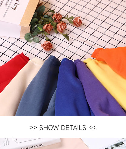 Candy Color Hoodie Loose 14 Solid Color Spring Autumn Winter